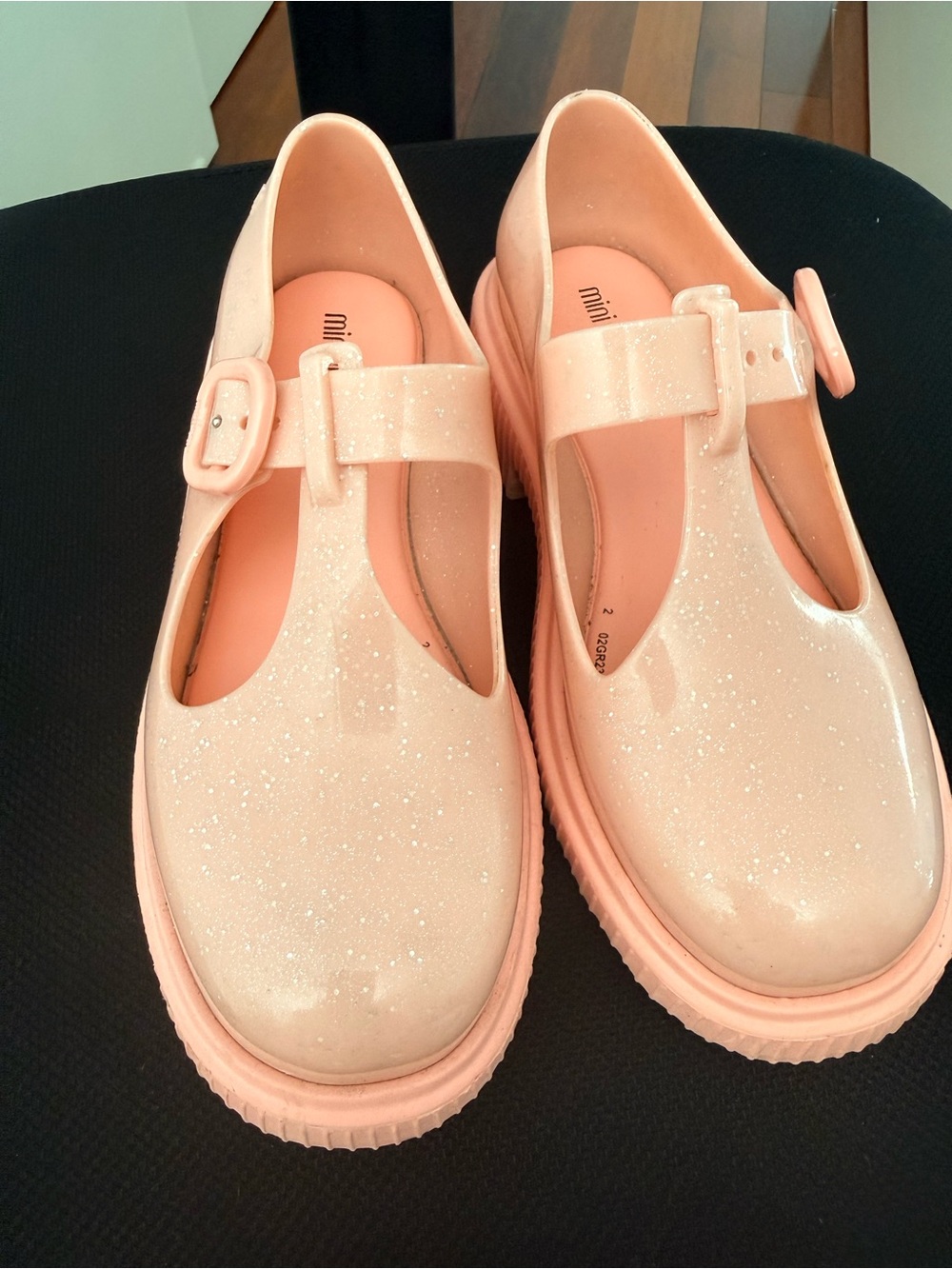 Mini melissa Pink Glitter Kids Mary Jane Shoes